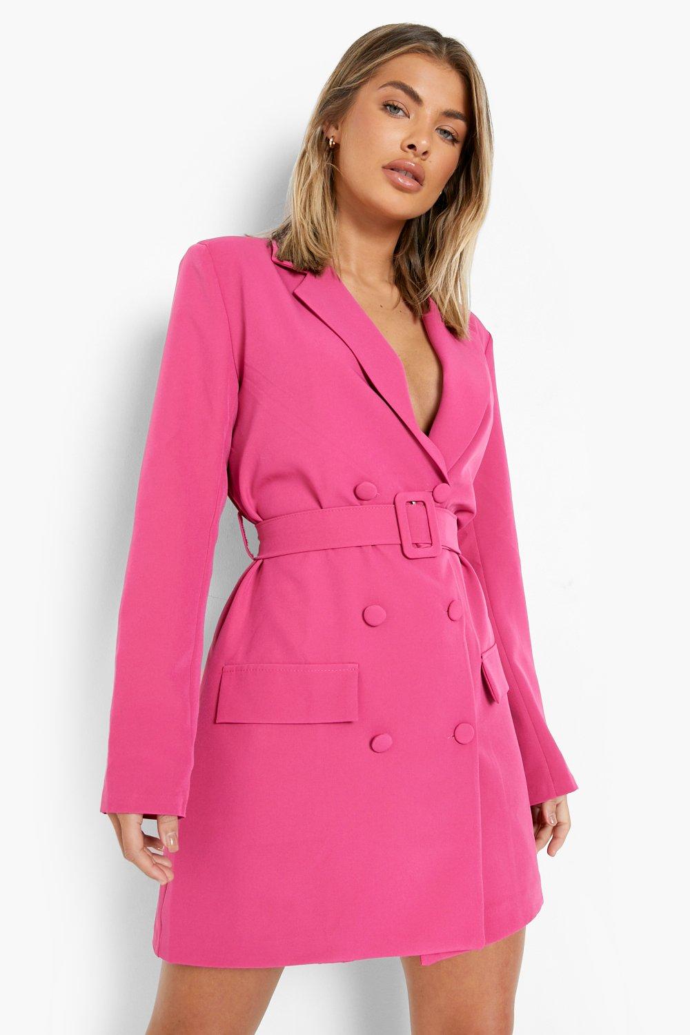 Pink shop belted blazer